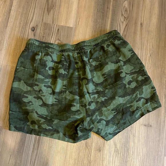Old Navy Green Camo Knit Linen-Blend Shorts Large - Picture 2 of 4